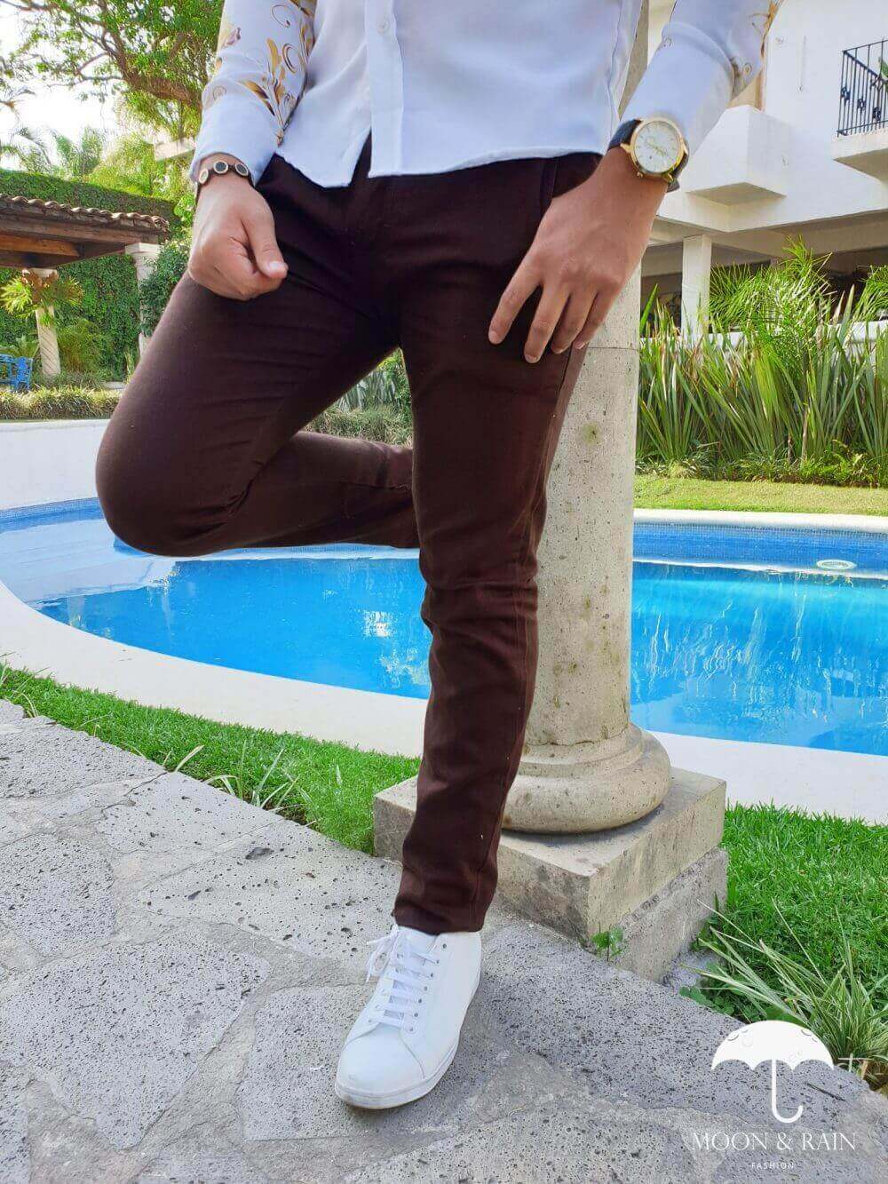 Pantalon skinny marron