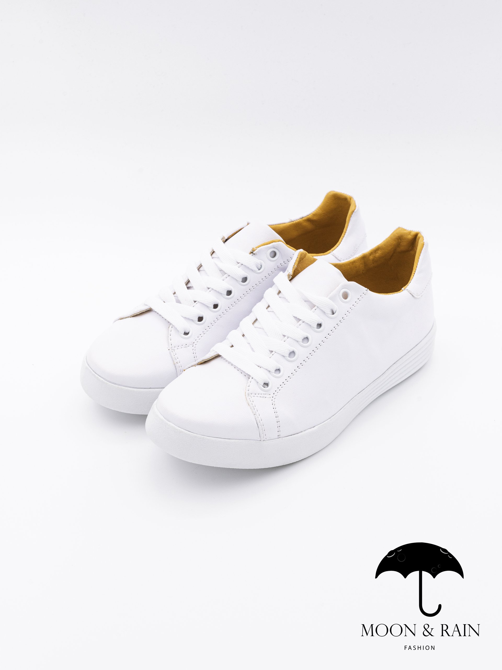 Tenis Hombre Sneakers Blancos Lisos - Moon & Rain