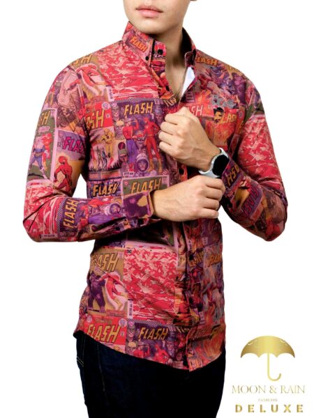 Camisa Hombre Casual Slim Fit Flash Comic 2