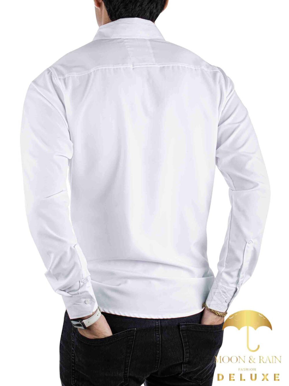 Camisa Hombre Casual Manga Larga Guayabera Blanca Tricolor 3