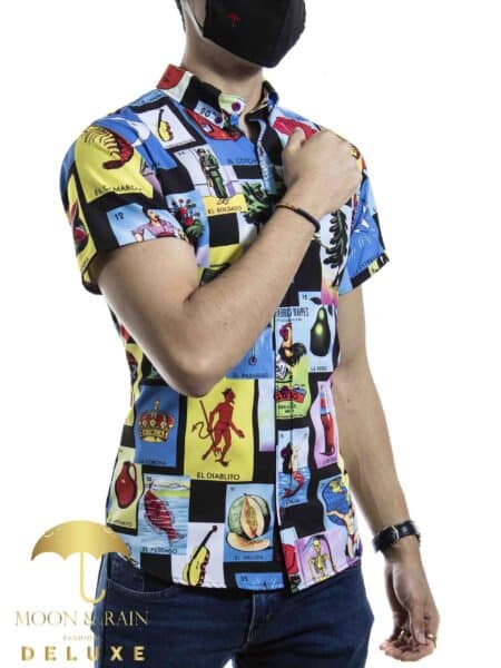 Camisa Hombre Casual Loteria Manga Corta 1