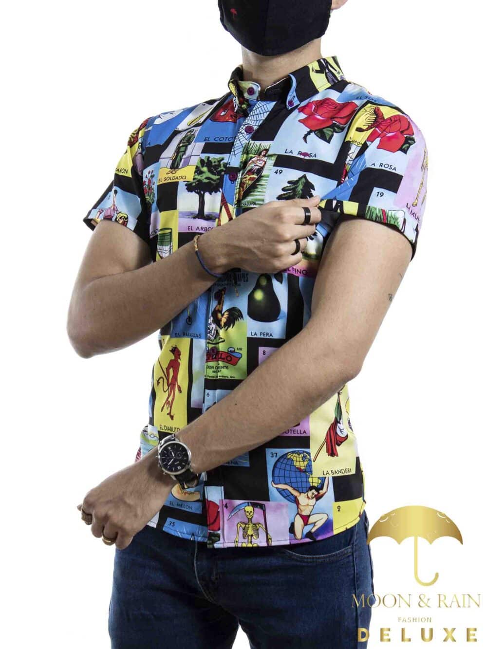 Camisa Hombre Casual Loteria Manga Corta 2