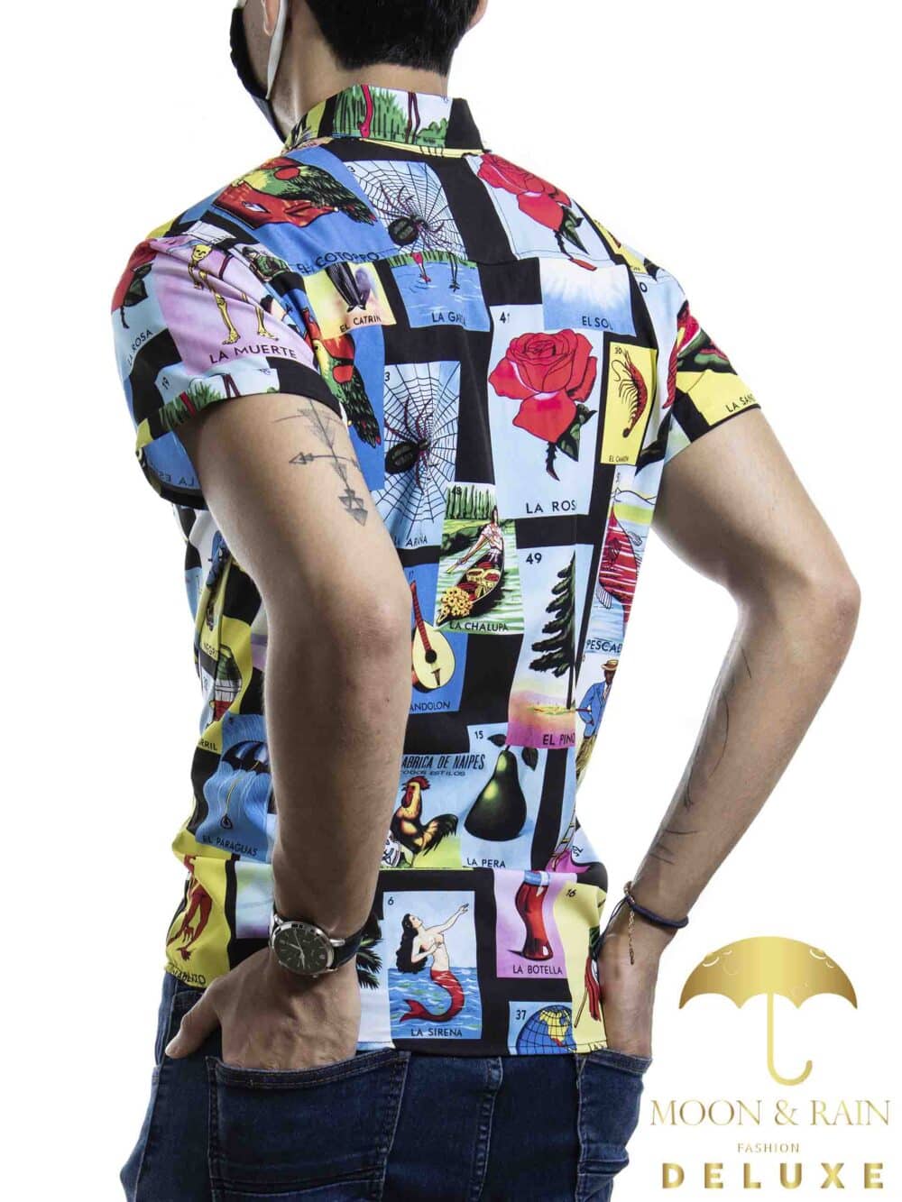 Camisa Hombre Casual Loteria Manga Corta 3