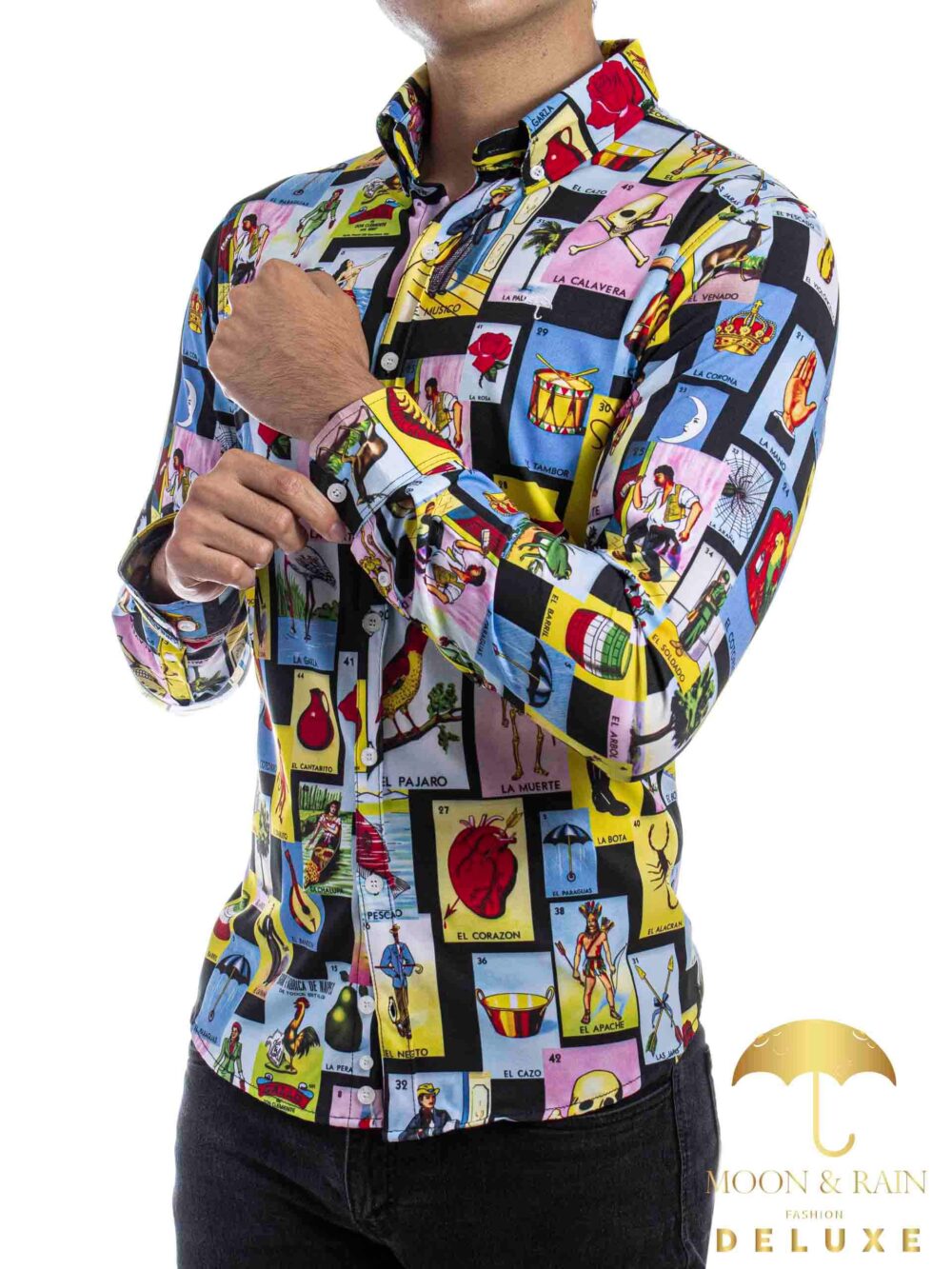 Camisa Hombre Casual Lotería Manga Larga